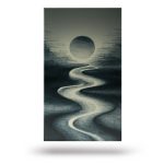 Minimalistyczny Obraz Szkic Rzeka do Księżyca