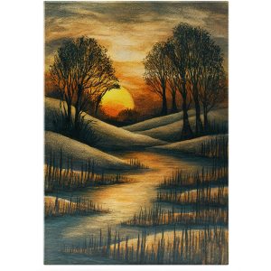 Obraz Zachód Słońca nad Rzeką - Hipnotyzujący Pejzaż