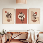 Zestaw 3 Plakatów Natura Abstrakcja Vintage