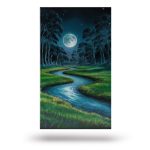 Obraz na Płótnie Rzeka Nocą pod Księżycem