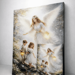 Alternative view of Obraz na płótnie Anioł Stróż z dziećmi